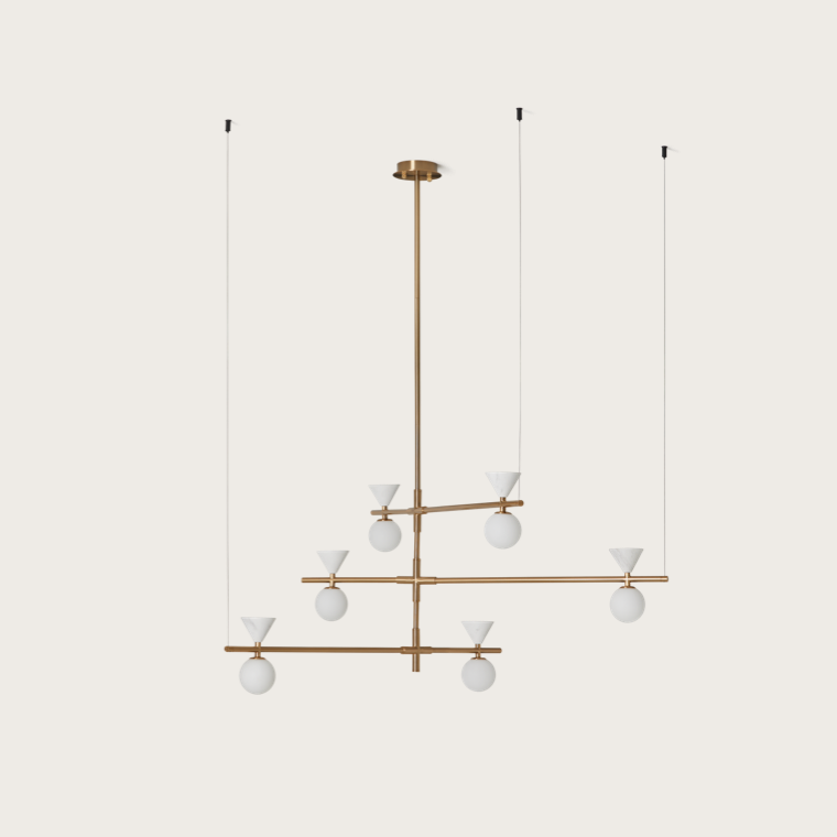 [C1299/6/NEG] ONETA L COLGANTE (NEGRO MATE/ MARMOL NEGRO)