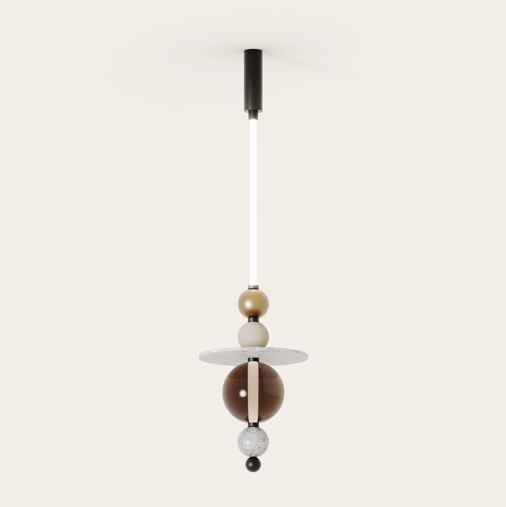 [C1347/VERTICAL] YMA VERTICAL CATALOGO COLGANTE (BLANCO, METAL CROMO, FUME GRIS 20CM)