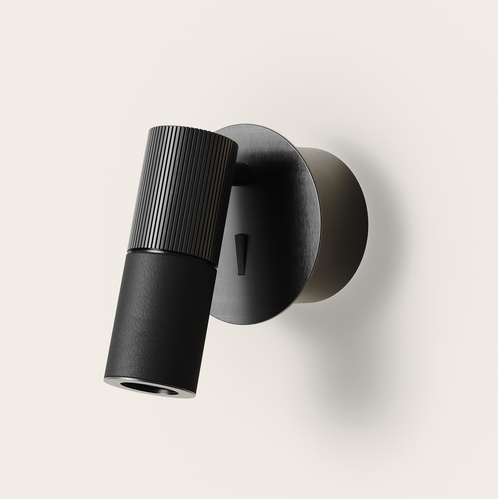 [A1313/C/NEG/LB] TURA C APLIQUE (NEGRO MATE, PIEL MARRON CLARO)