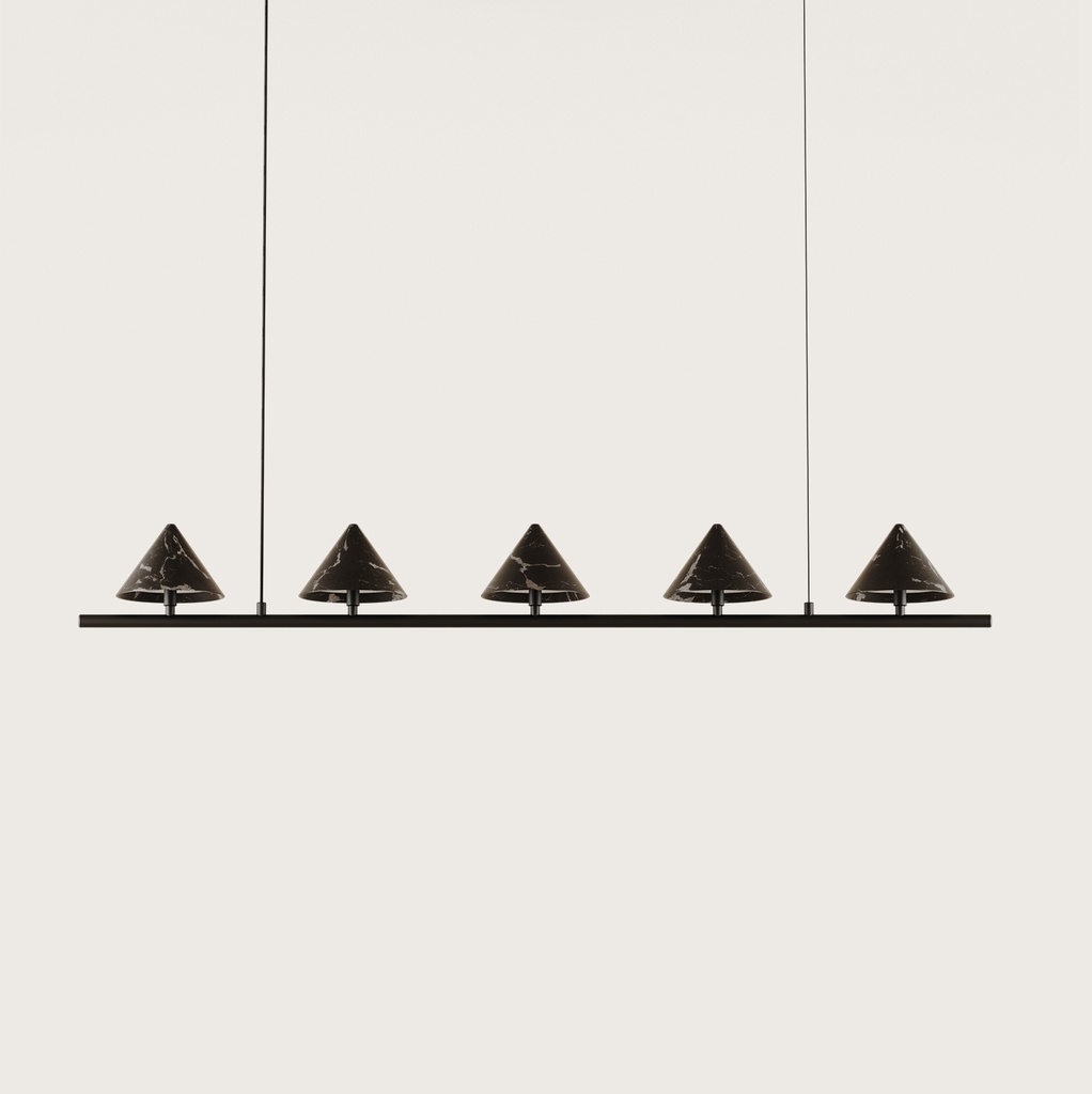 [C1336/5/NEG] ANZA L COLGANTE  (NEGRO MATE/ MARMOL NEGRO)