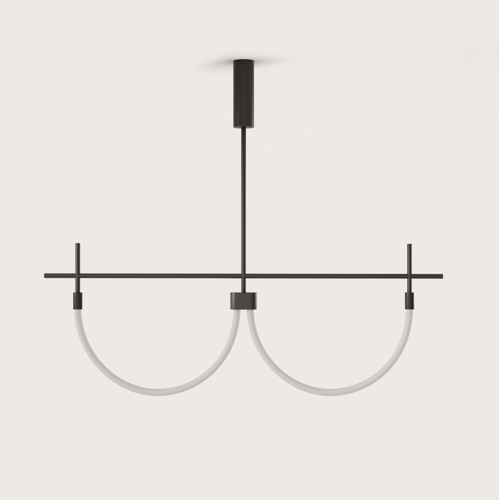 [C1329/2/NEG] CRAM DOBLE COLGANTE   (NEGRO MATE)