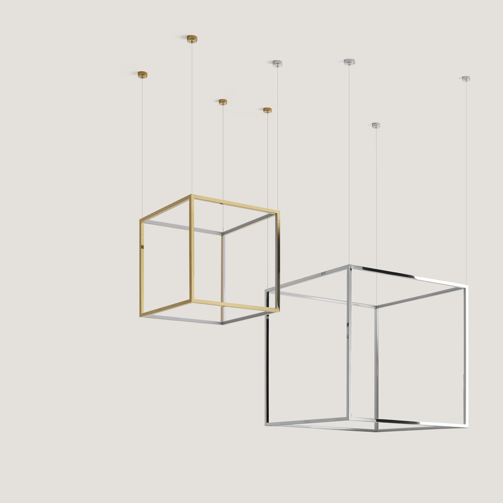 [C1213/44/CROMO] CUBE X COLGANTE (44x44x44, CROMO)