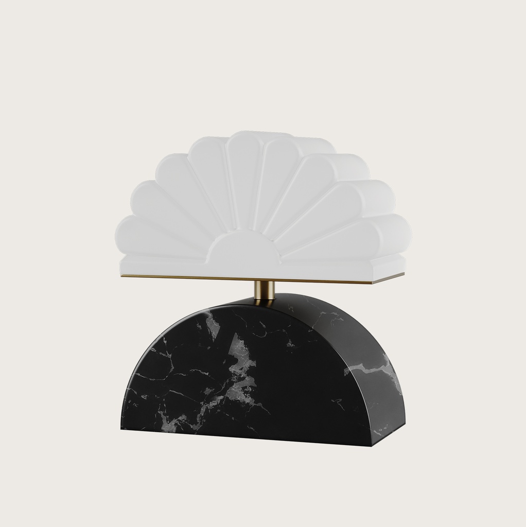 [S1334/NEG] GINA SOBREMESA (ORO ENVEJECIDO / MARMOL NEGRO )